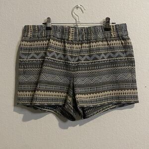 J Crew Womens Geo Shorts Size 6 Boho‎ Eclectic Casual Vacation Boardwalk Cotton